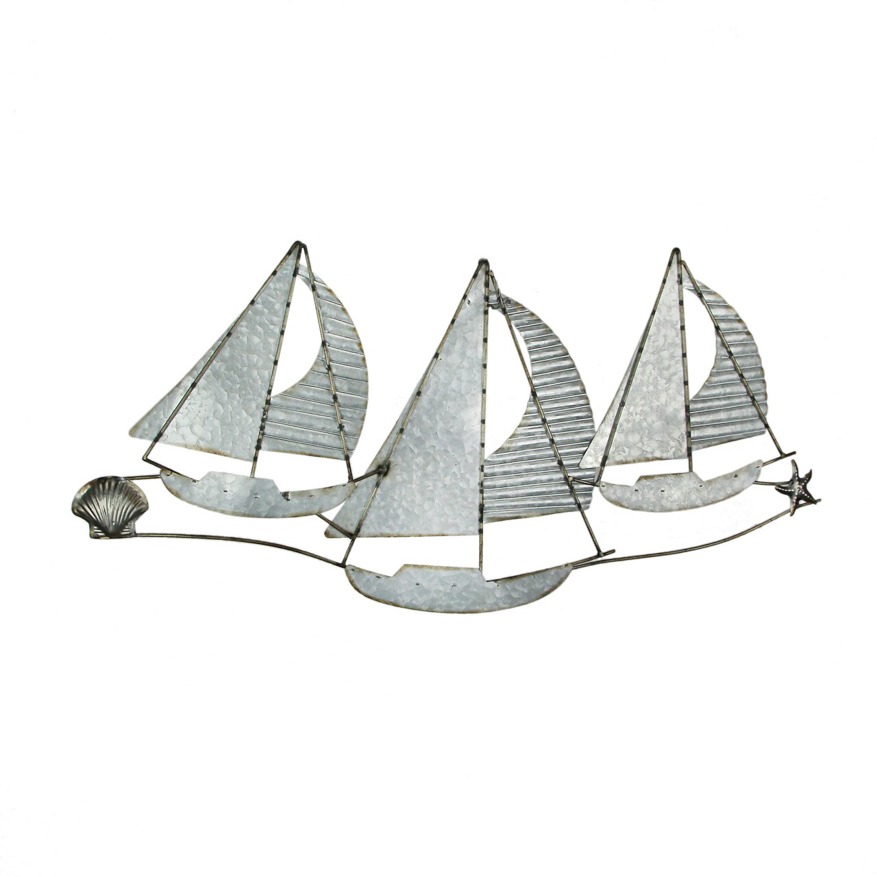 Galvanized Metal Sailboat Wall Art Nautical Beach Home Decor Coastal Sculpture